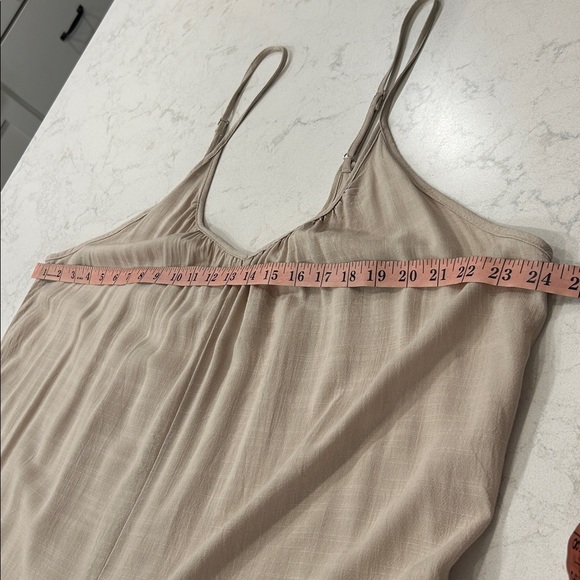 Hunter & Brown Beachy BOHO Casual Flowy One Piece Sleeveless Jumpsuit Tan XL - Picture 11 of 15